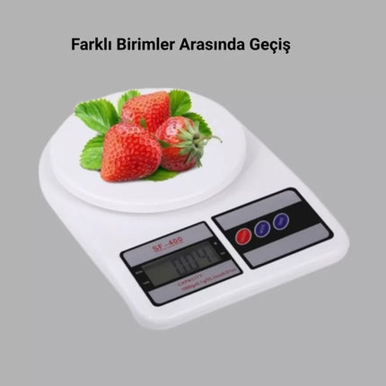 LCD Ekranlı Hassas Dijital Mutfak Terazisi – 5kg Kapasite, 1g Hassasiyet