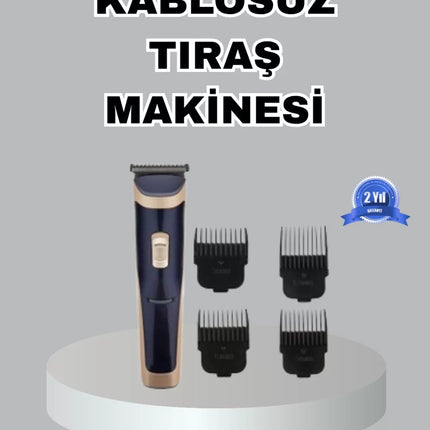 Çelik Bıçaklı Unisex Şarjlı Tıraş Makinesi – Sessiz Motor, Kablosuz ve Ayarlanabilir