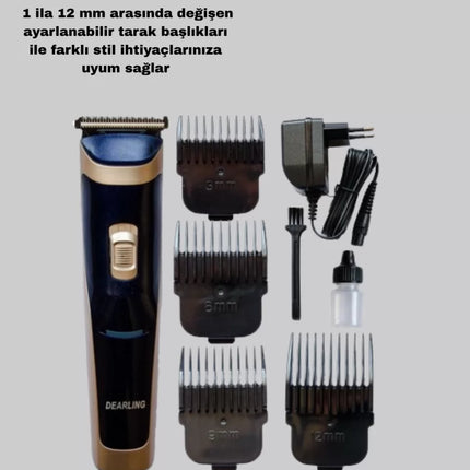 Çelik Bıçaklı Unisex Şarjlı Tıraş Makinesi – Sessiz Motor, Kablosuz ve Ayarlanabilir