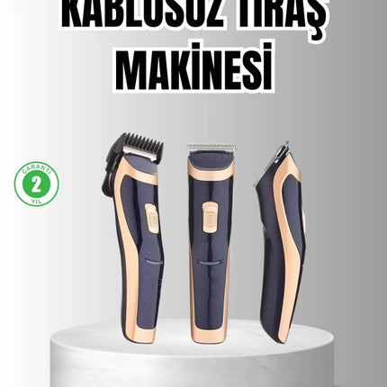 Unisex Şarjlı Saç ve Sakal Tıraş Makinesi – Ayarlanabilir Tarak Başlıkları, Sessiz Motor