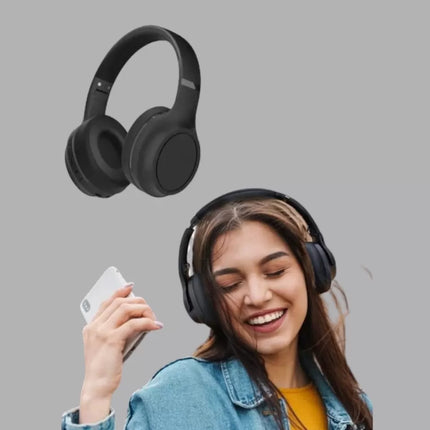 Bluetooth 5.0 Siyah Kablosuz Kulaklık 18 Saat Batarya Katlanabilir Tasarım Yeni Nesil