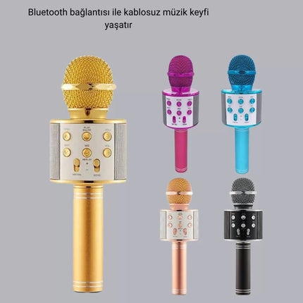 Kablosuz Bluetooth Karaoke Mikrofon  Yankı Efektli