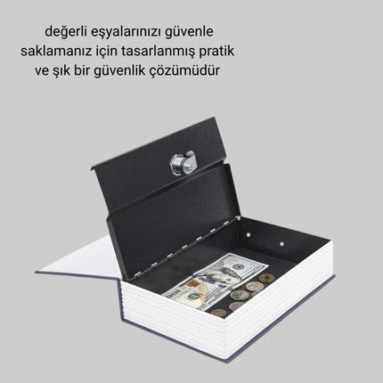 Gizli Kitap Kasa – Metal Gövdeli, Anahtarlı