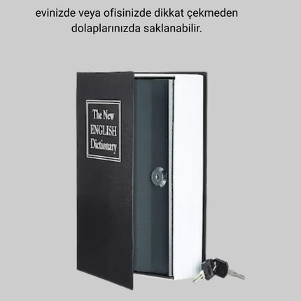 Gizli Kitap Kasa – Metal Gövdeli, Anahtarlı