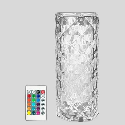 Kristal Tasarımlı RGB LED Gece Lambası – Kumandalı, Renk Değiştiren Dekoratif Işık
