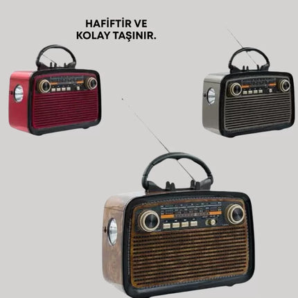 Taşınabilir Bluetooth Hoparlör – Modern Teknoloji ile Nostaljik Radyo Deneyimi, FM/AM Fonksiyonu