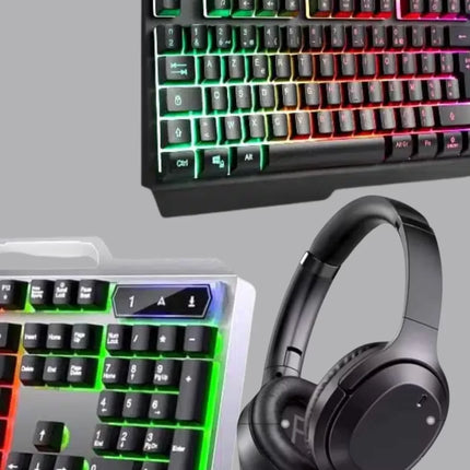 Gaming Set Işıklı Klavye Mouse + Bluetooth 5.2 Kulaklık Oyuncu Paketi