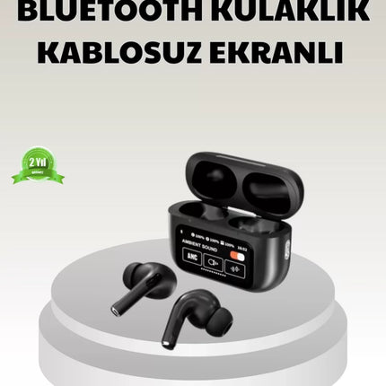 Bluetooth 5.3 ANC Kablosuz Kulaklık – Dokunmatik Kontrol, Dijital Ekran ve Uzun Pil Ömrü