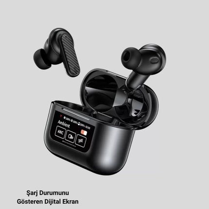 ANC Teknolojili Kablosuz Bluetooth Kulaklık – Dokunmatik, Dijital Göstergeli, Yüksek Ses Kalitesi