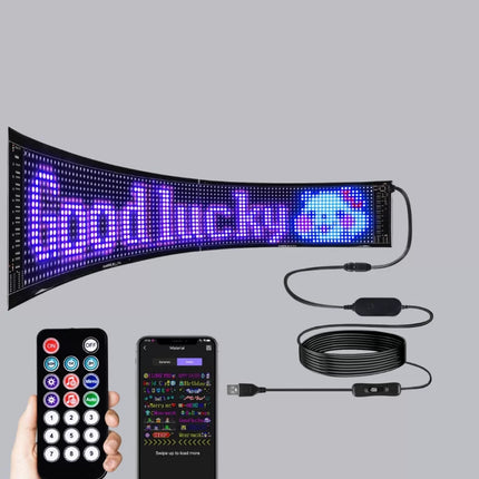 RGB LED Panel – Çok Renkli, Kumandalı, USB Bağlantılı Yazı ve GIF Gösterimli Akıllı Lamba