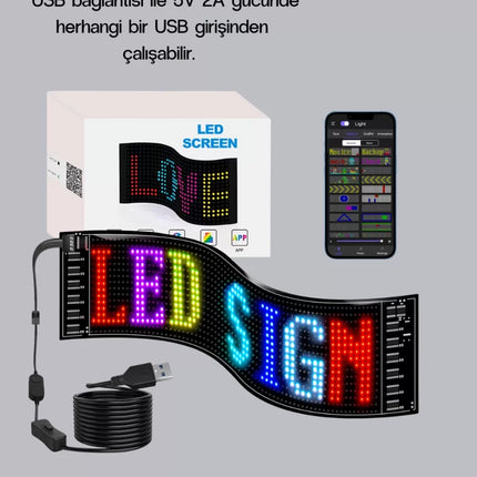 RGB LED Panel – Çok Renkli, Kumandalı, USB Bağlantılı Yazı ve GIF Gösterimli Akıllı Lamba