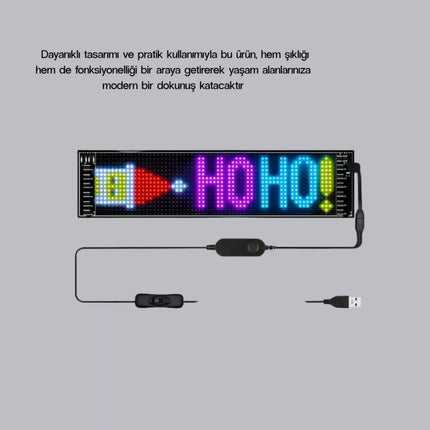 RGB LED Panel – Çok Renkli, Kumandalı, USB Bağlantılı Yazı ve GIF Gösterimli Akıllı Lamba