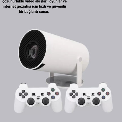 4K Wi-Fi 6 Projeksiyon Cihazı – 10.000+ Oyun Desteği, Kablosuz Bağlantı ve Çoklu Giriş Portları Yeni Nesil