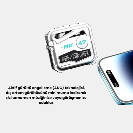 IPX5 Su Geçirmez Kablosuz Bluetooth Kulaklık – Powerbank Şarj Kutulu, Düşük Gecikmeli Oyun Modu