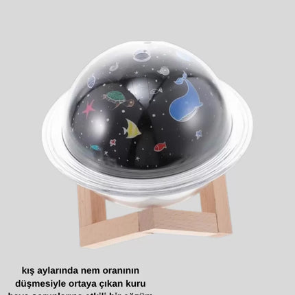 Aromaterapili USB Hava Nemlendirici – Projeksiyon Işıklı, Sessiz ve Şık Tasarım