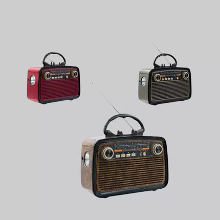 LED’li Nostaljik Bluetooth Hoparlör – Vintage Tasarım, Ahşap Doku