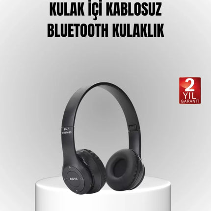 Bluetooth Kablosuz Kulaklık – Extra Bass, TF Kart, Mikrofonlu, Ayarlanabilir Ergonomik Tasarım