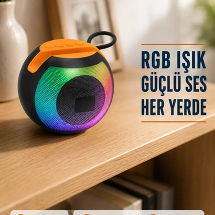 RGB Işıklı Bluetooth Hoparlör – 360° Stereo Ses ve 8 Saat Çalma Süresi