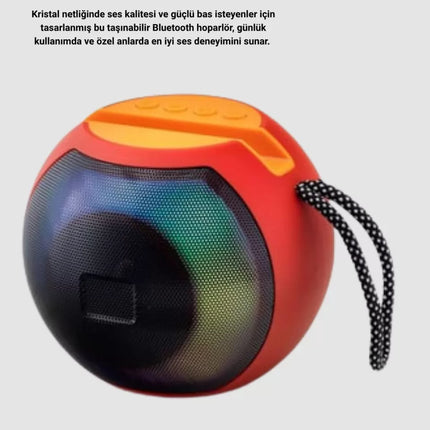 Bluetooth 5.0 Hoparlör – RGB Işıklı, Güçlü Bas ve 360° Surround Ses