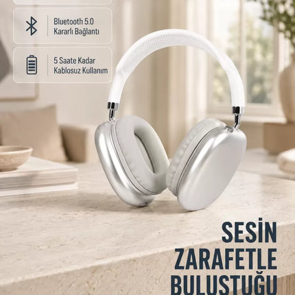 Bluetooth 5.0 Kulak Üstü Kulaklık – Uzamsal Ses, Gürültü Engelleme, Ergonomik Tasarım