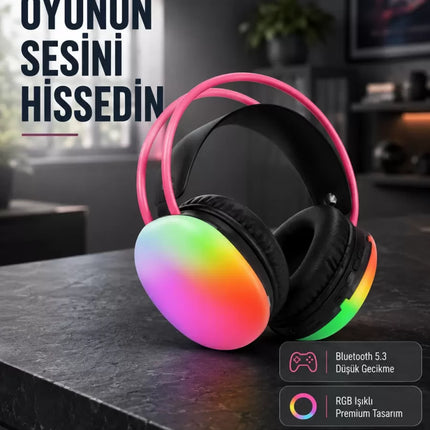 Ergonomik RGB Bluetooth Kulaklık 3D Ses Yeni Nesil