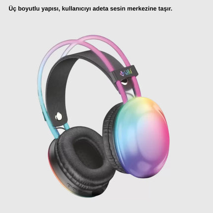 Ergonomik RGB Bluetooth Kulaklık 3D Ses Yeni Nesil