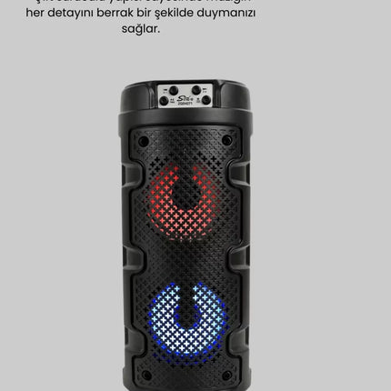 Taşınabilir Bluetooth Hoparlör Çift Sürücü Güçlü Bas HD Ses Çoklu Bağlantı
