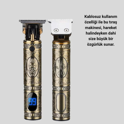 Profesyonel Kablosuz Tıraş Makinesi – 1-2 Saat Kesintisiz Kullanım