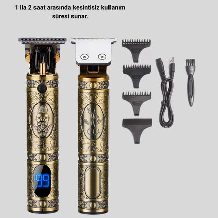 Şarjlı Kablosuz Tıraş Makinesi – 1800 mAh Batarya, Uzun Pil Ömrü, Profesyonel Sessiz Motor
