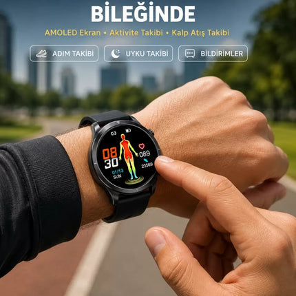 3 Kordonlu AMOLED Akıllı Saat – Sağlık Takipli