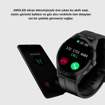 AMOLED Ekranlı Akıllı Saat – 3 Kordon Seçenekli, Suya Dayanıklı, Kalp Atış ve Uyku Takip Özellikli