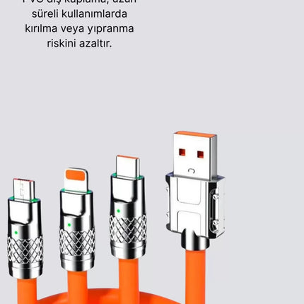 Hızlı Şarj Uyumlu Şarj Kablosu – Esnek Yapı, Güçlü Bağlantı, Yüksek Performans