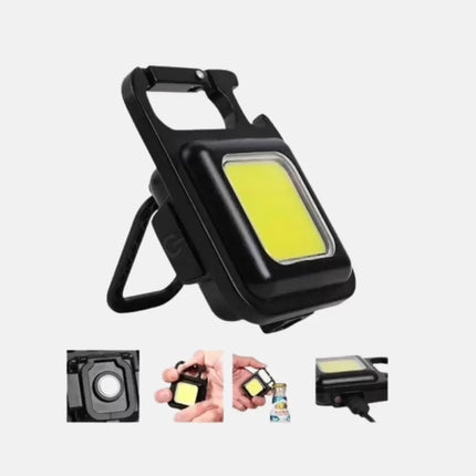 Şarjlı COB LED Anahtarlık Fener – 4 Modlu, Manyetik ve Katlanabilir Standlı Yeni Nesil