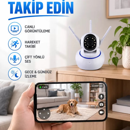 Akıllı IP Güvenlik Kamerası – 1080P HD, Gece Görüşlü, Hareket Algılamalı Yeni Nesil