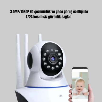 Akıllı IP Güvenlik Kamerası – 1080P HD, Gece Görüşlü, Hareket Algılamalı Yeni Nesil