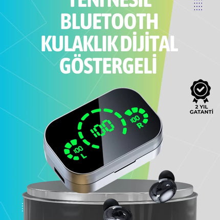 Kablosuz Kulak İçi Bluetooth Kulaklık – Dokunmatik Kontrol ve LED Şarj Ekranı