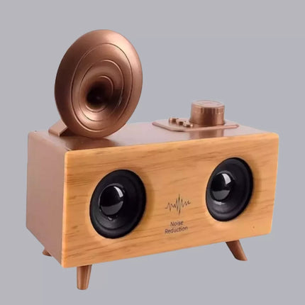 Çift Hoparlörlü Retro Bluetooth Speaker 1800mAh Bataryalı AUX USB SD Kartlı