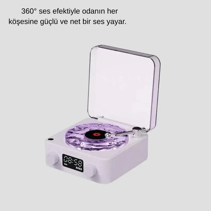 Bluetooth Retro Pikap Hoparlör 360 Derece Ses Projektörlü Gece Lambası Çok Fonksiyonlu