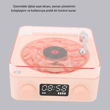 Gece Lambası Stereo Bluetooth Hoparlör Dijital Saat Su Dalgası Efektli 3-ü-1 Cihaz