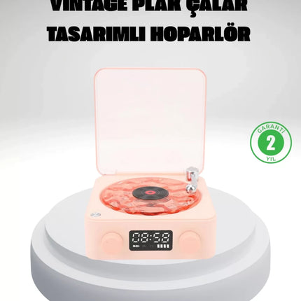 Gece Lambası Stereo Bluetooth Hoparlör Dijital Saat Su Dalgası Efektli 3-ü-1 Cihaz