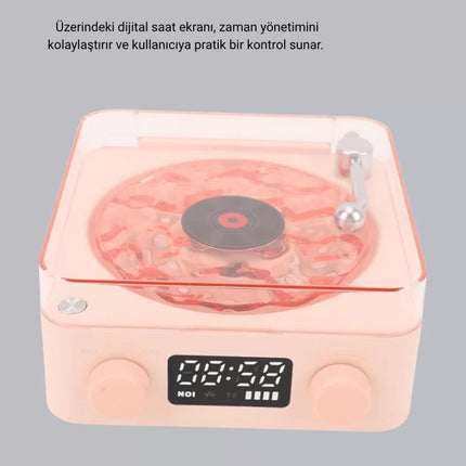 Gece Lambası Stereo Bluetooth Hoparlör Dijital Saat Su Dalgası Efektli 3-ü-1 Cihaz