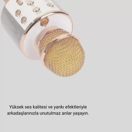 Bluetooth Karaoke Mikrofon Şarjlı Uzun Pil Ömürlü Çok Fonksiyonlu