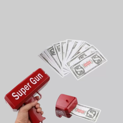 Super Money Gun Para Saçma Tabancası Yüksek Atış Güçlü Kırmızı Model