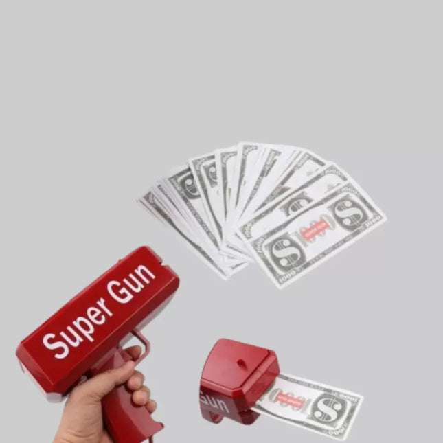 Super Money Gun Para Saçma Tabancası Yüksek Atış Güçlü Kırmızı Model