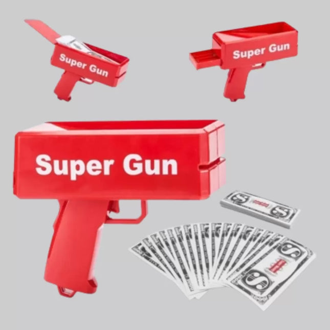 Super Money Gun Para Saçma Tabancası Yüksek Atış Güçlü Kırmızı Model