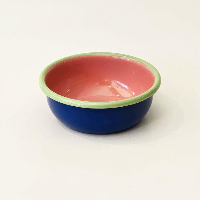 Enamel 12 cm Bowl Cobalt Cord Green