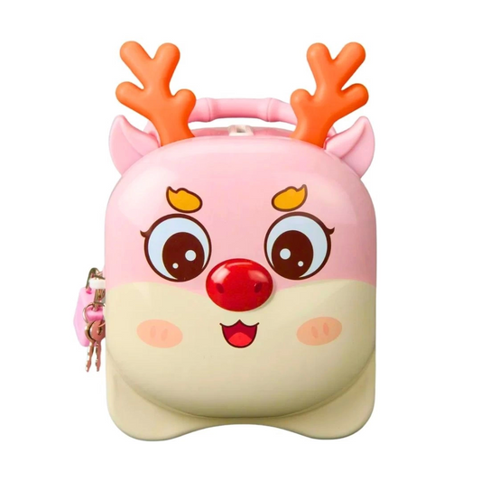 Metal Deer Piggy Bank with Lock