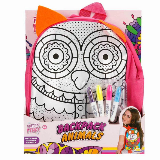 Pretty Pinky Paintable Patterned Owl Backpack