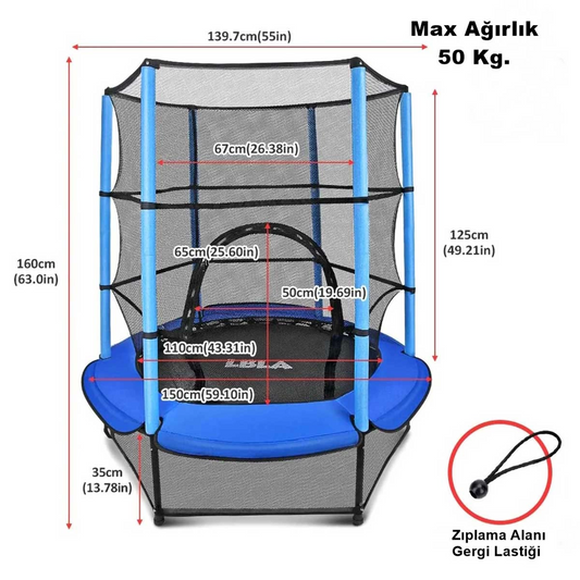 Hattrick 140 cm (55 inch) Safety Net Trampoline TRP-87
