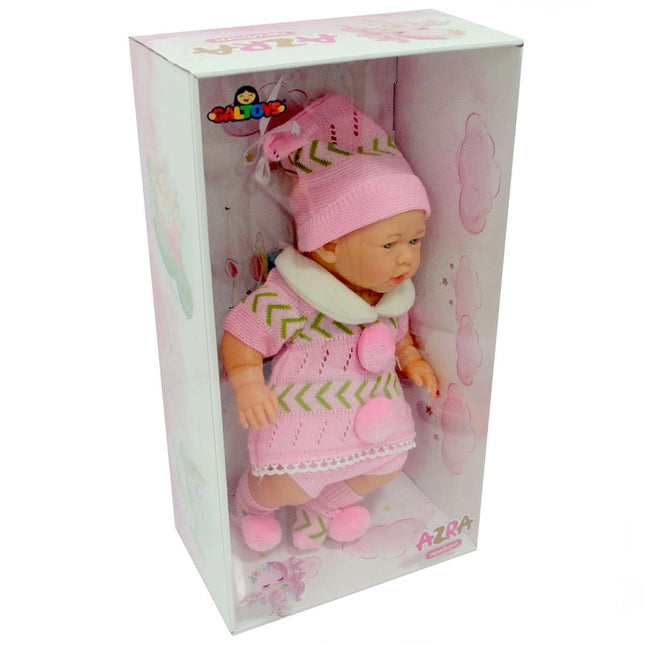 Newborn Baby Azra in Pink and Green Dress